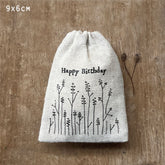 east-of-india-small-rustic-drawstring-cotton-gift-bag-happy-birthday|1680|Luck and Luck| 1